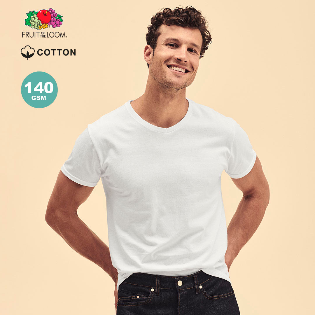 T-Shirt Adulte Col V 100% Coton 140g/m²