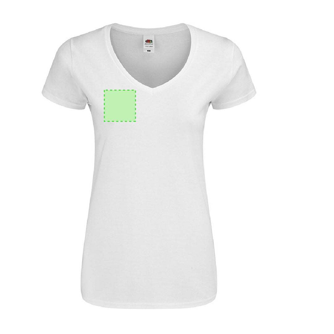 T-Shirt Femme Col V 100% Coton 140g/m²