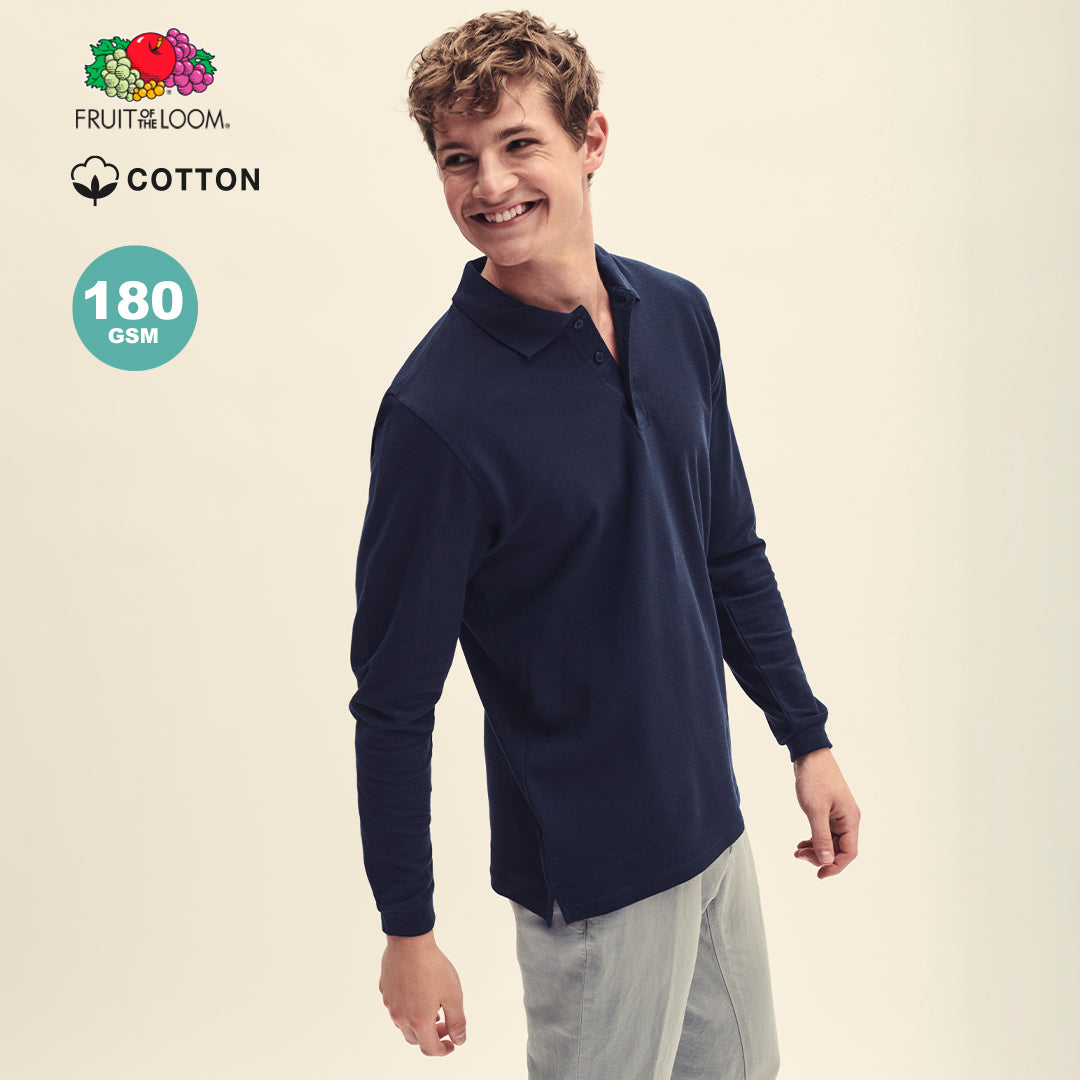 Polo Adulte Premium Manche longue 100% Coton 180 g/ m2