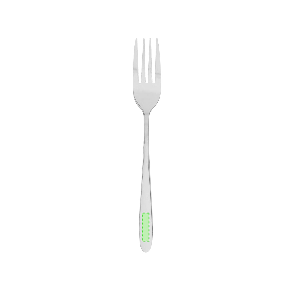 Fourchette en inox du set Sinix avec zone de marquage sur le manche pour gravure de logo – couverts personnalisés